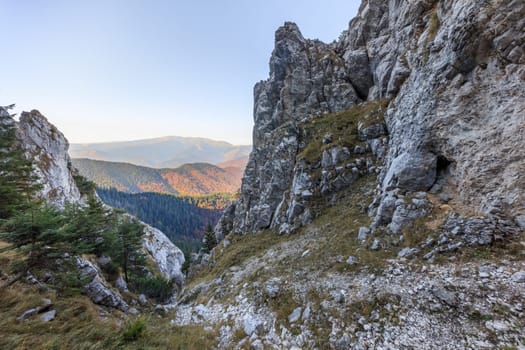 mountain landscape in Piatra Craiului Mountains, Romania