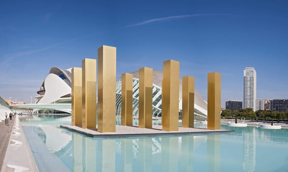 modern buildings in the city of arts and sciences valencia spain