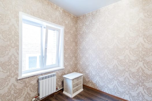 Russia, Moscow- June 26, 2019: interior room apartment. standard repair decoration in hostel