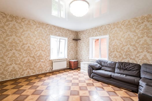 Russia, Moscow- June 26, 2019: interior room apartment. standard repair decoration in hostel