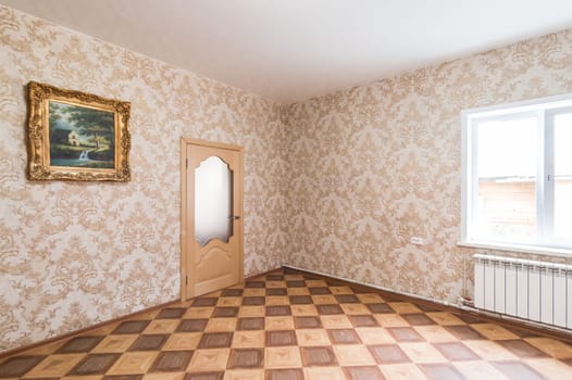 Russia, Moscow- June 26, 2019: interior room apartment. standard repair decoration in hostel