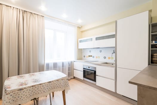 Russia, Moscow- June 26, 2019: interior room apartment. standard repair decoration in hostel