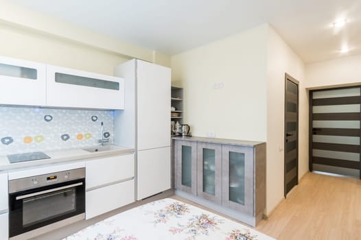 Russia, Moscow- June 26, 2019: interior room apartment. standard repair decoration in hostel