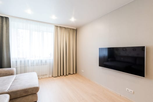 Russia, Moscow- June 26, 2019: interior room apartment. standard repair decoration in hostel