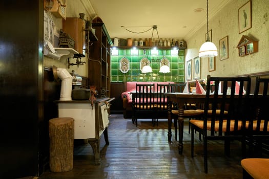 Interior of the old Berlin Restaurant Mutter Hoppe in the Nikolai Quarter in Berlin-Mitte