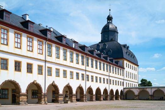 Inner courtyard of Friedenstein Castle in the old town of Gotha in Thuringia in Germany