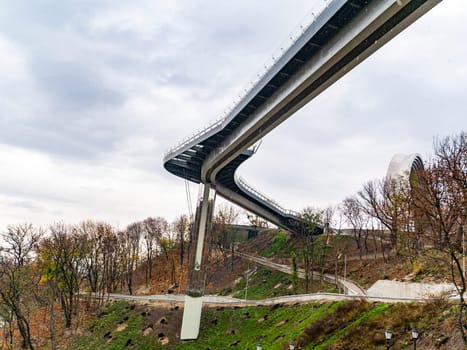 View of the bridge from bottom to top. Industry. Background image.