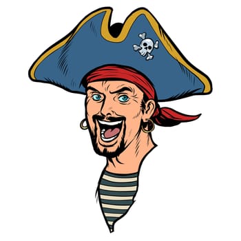a man pirate. carnival costume with hat. Pop art retro vector illustration kitsch vintage 50s 60s