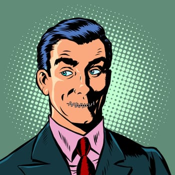 pop art man mouth locked censorship secret. Pop art retro vector illustration drawing