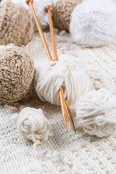 Wool for knitting with knitting needles in bright colors
