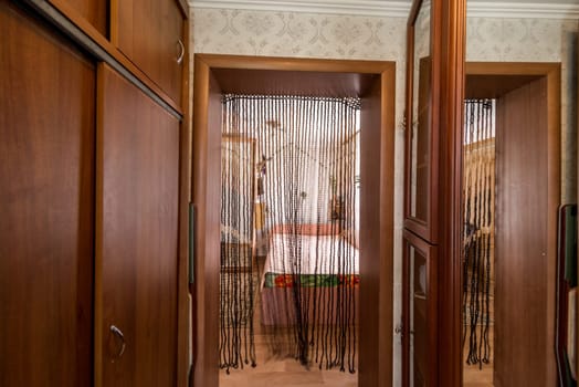 Russia, Moscow- July 01, 2019: interior room apartment. standard repair decoration in hostel