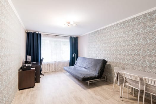 Russia, Moscow- July 02, 2019: interior room apartment. standard repair decoration in hostel