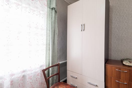 Russia, Moscow- July 01, 2019: interior room apartment. standard repair decoration in hostel