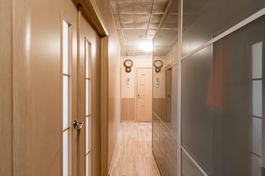 Russia, Moscow- July 01, 2019: interior room apartment. standard repair decoration in hostel