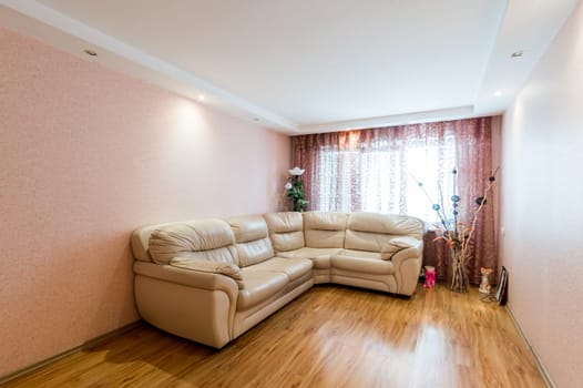 Russia, Moscow- July 01, 2019: interior room apartment. standard repair decoration in hostel