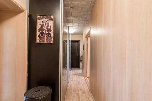 Russia, Moscow- July 01, 2019: interior room apartment. standard repair decoration in hostel