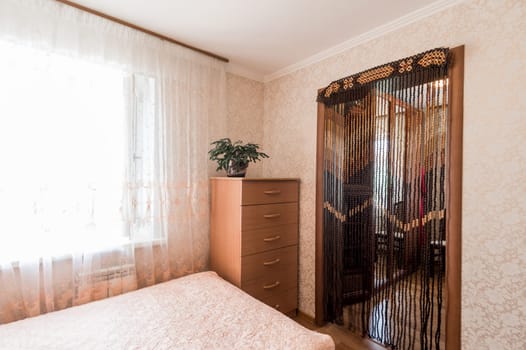 Russia, Moscow- July 01, 2019: interior room apartment. standard repair decoration in hostel