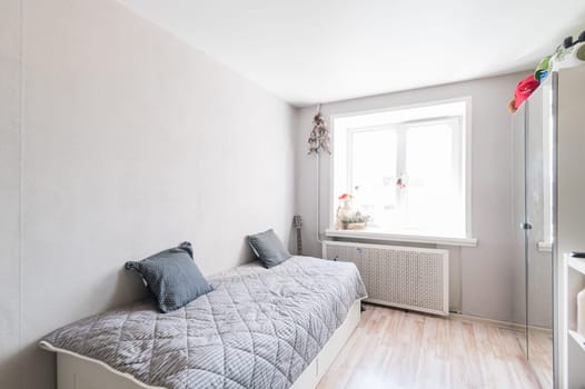 Russia, Moscow- July 01, 2019: interior room apartment. standard repair decoration in hostel
