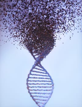 Genetic Syndrome and Genetic Disorder, 3D illustration of science concept. Colorful DNA molecule.