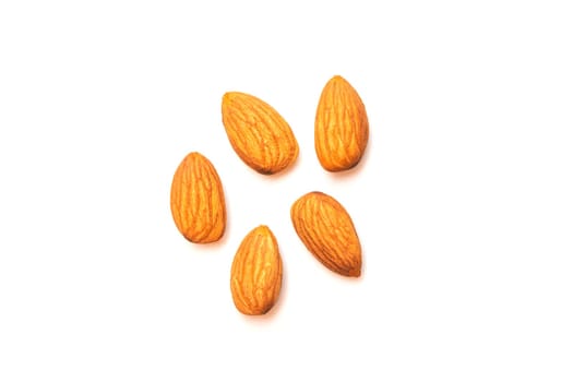 Fresh almond isolated on white background. Food and healthy concept