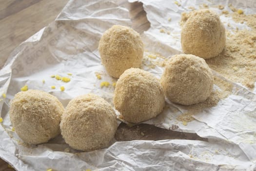 step of preparation of a sicilian arancini