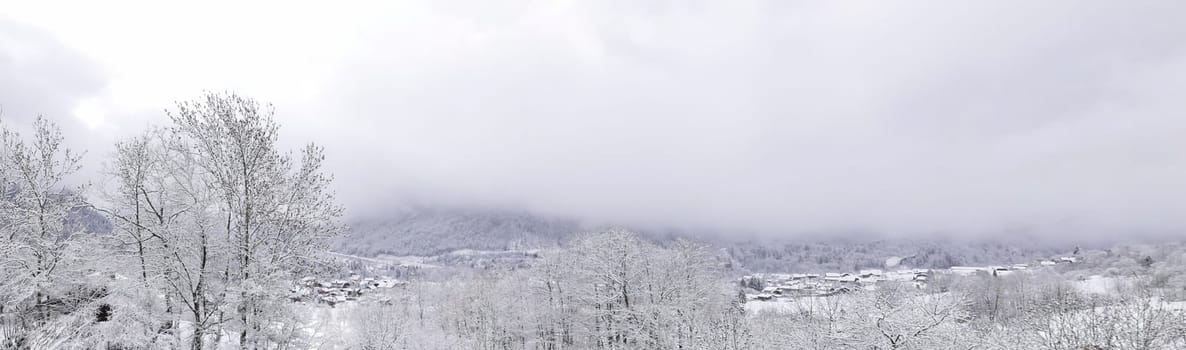 holiday at the foot of Mont Blanc in winter in the Chamonix Valley, France