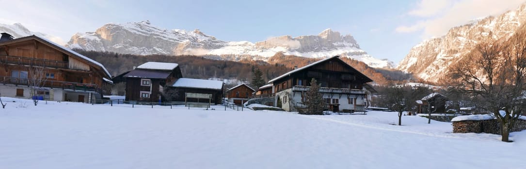 holiday at the foot of Mont Blanc in winter in the Chamonix Valley, France