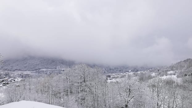 holiday at the foot of Mont Blanc in winter in the Chamonix Valley, France