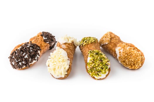 Sicilian Cannoli, traditional italian dessert with ricotta cheese
