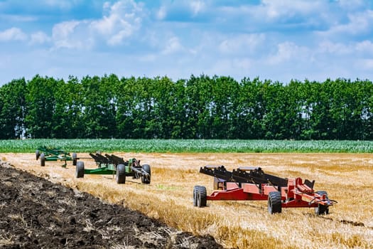 Agricultural machinery on the field in Bulgaria