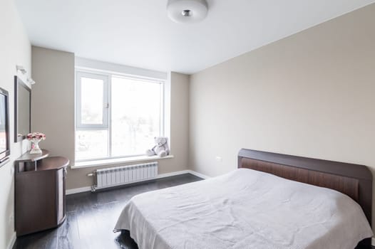 Russia, Moscow- July 02, 2019: interior room apartment. standard repair decoration in hostel
