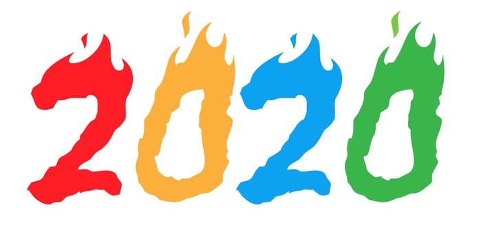 new year 2020 holiday seasonal celebration illustration fire