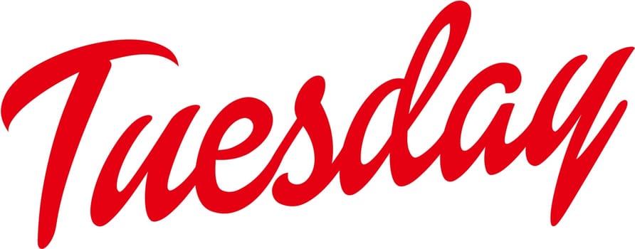 tuesday red day illustration text font