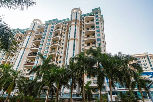 Multi-storey municipal houses in a residential area of China, tropics, Shenzhen, Asia