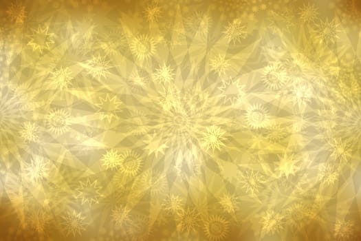 Christmas card template. Abstract festive golden yellow white winter christmas or New Year background texture with blurred bokeh lights and stars. Beautiful backdrop.