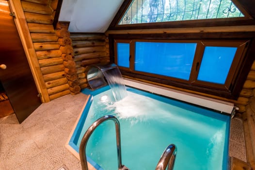 Russia, Moscow- July 06, 2019: interior room apartment. standard repair decoration in hostel. bathhouse, sauna