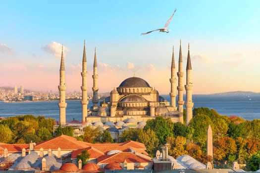 Famous Sultan Ahmet Mosque or the Blue Mosque, one of the most known sights of Istanbul.