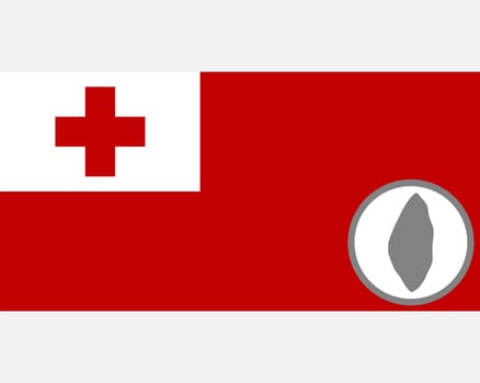 Fahne und Landkarte von Tonga