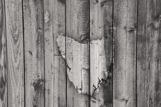 Map of Tasmania on weathered wood