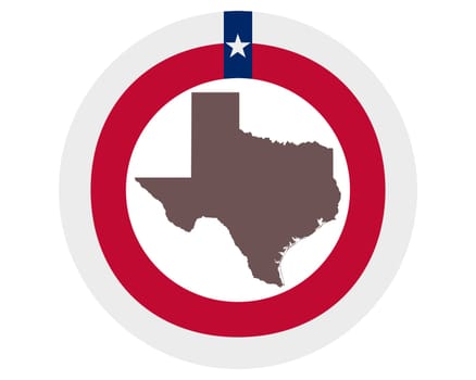 Landkarte von Texas auf Hintergrund mit Fahne