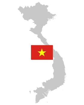 Fahne und Landkarte von Vietnam