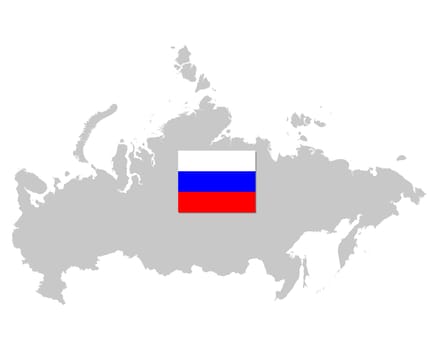Fahne und Landkarte von Russland