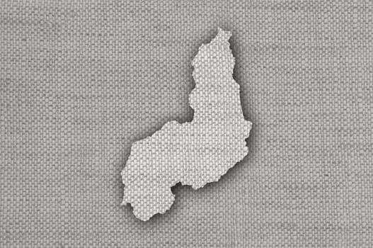 Map of Piaui on old linen
