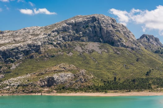 The artificial-scale Cuber reservoir in the Sierra de Tramuntana, Mallorca, Spain.
