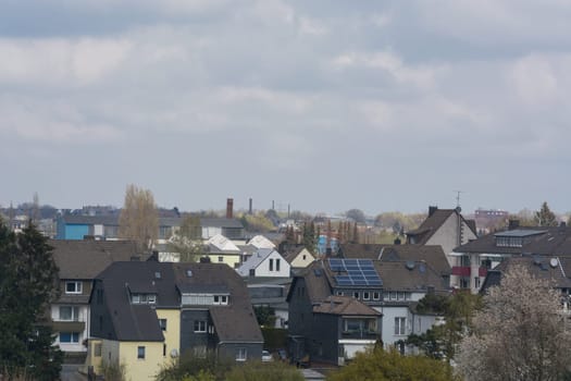 Panoramic shot, skyline of the city of Velbert.with sights