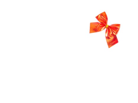Red bows on a white background. Valentine's Day. Holidays. Card. Place for text. Background image.