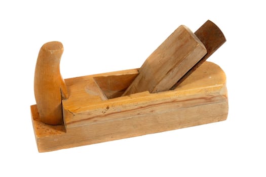Wooden planer isolated on a white background.