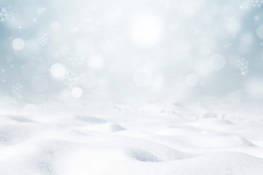 winter background with snow and snowflakes