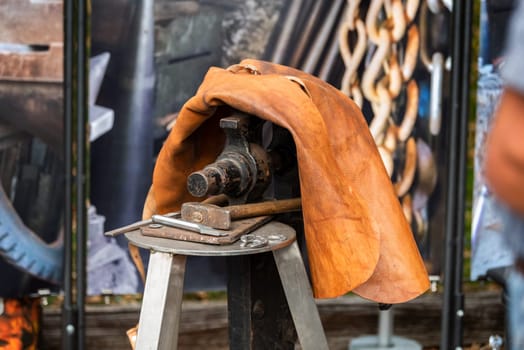 blacksmith forged iron traditional hammer beating