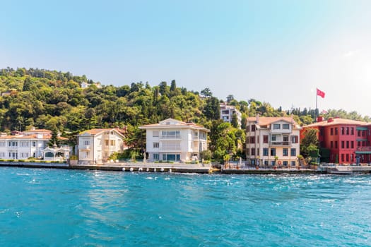 Kuzguncuk district of Istanbul, beautiful view of the Bosporus shore.